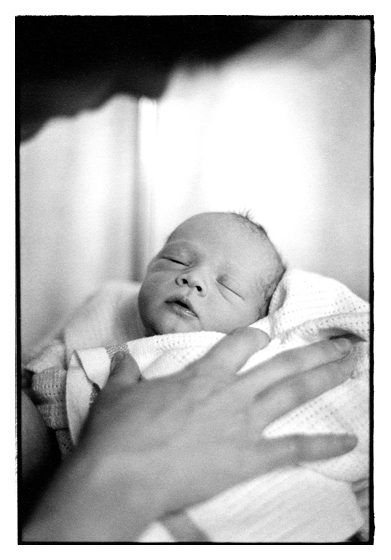 Black and white baby photography