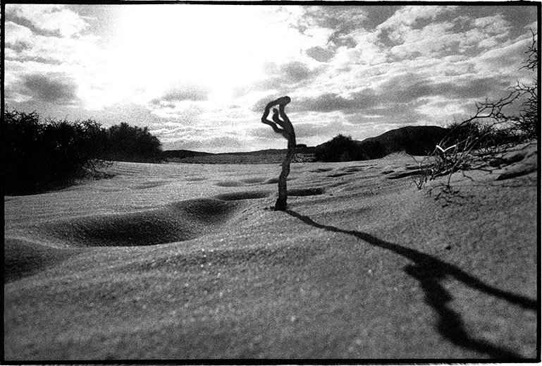 Part of the 'West of the Sun' series. B&W analogue landscape photography by Toby Deveson. Taken with a Nikkormat, a 24mm lens, Kodak TMax 400 & Fomatone 532. January 2001